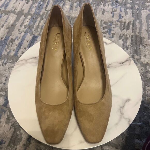 Lauren Ralph Lauren Whitney Brown Suede Leather Pump SZ US 11B NWOT Comfort Glam - Picture 5 of 12